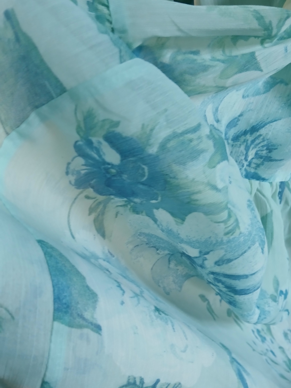 Light Aqua Floral Tiered Maxi Dress - Picture 3 of 6